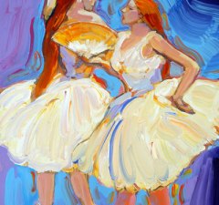 HOMAGE TO DEGAS: TWO DANCERS WITH FAN