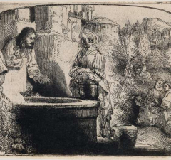 Christ and the Woman of Samaria: An Arched Print.